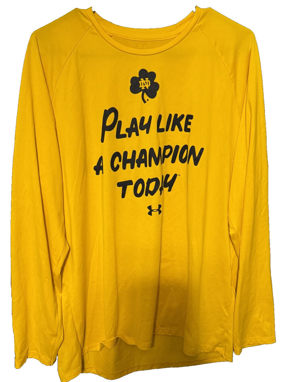Notre Dame Fighting Irish Yellow Under Armour shirt Men Sz L